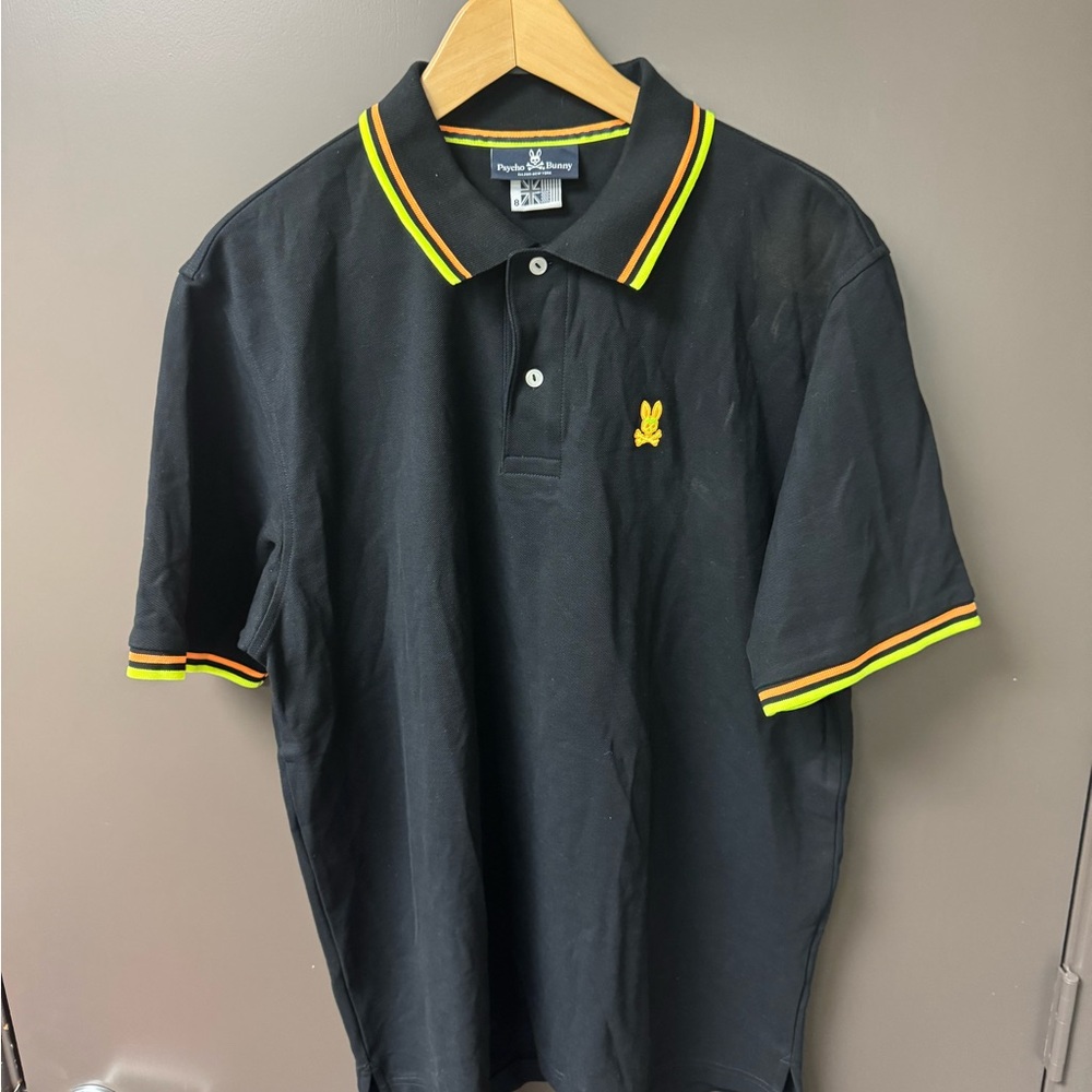 Psycho Bunny Black and Yellow Polo Shirt Classic Fit